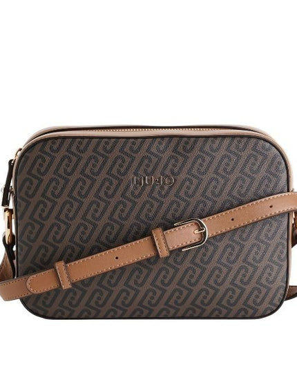 LIU JO Manhattan borsa a tracolla con monogramma all over colore Suede marrone