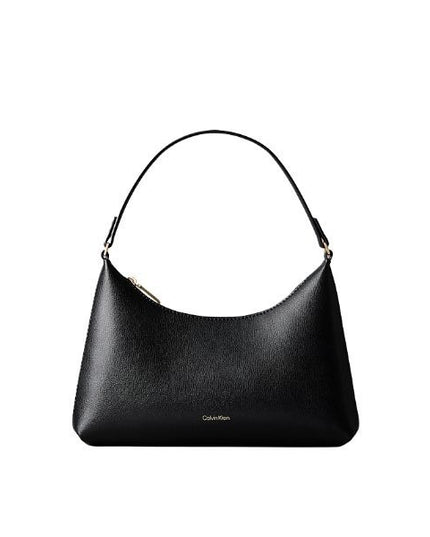 Calvin Klein borsa a spalla piccola nera con dettagli oro