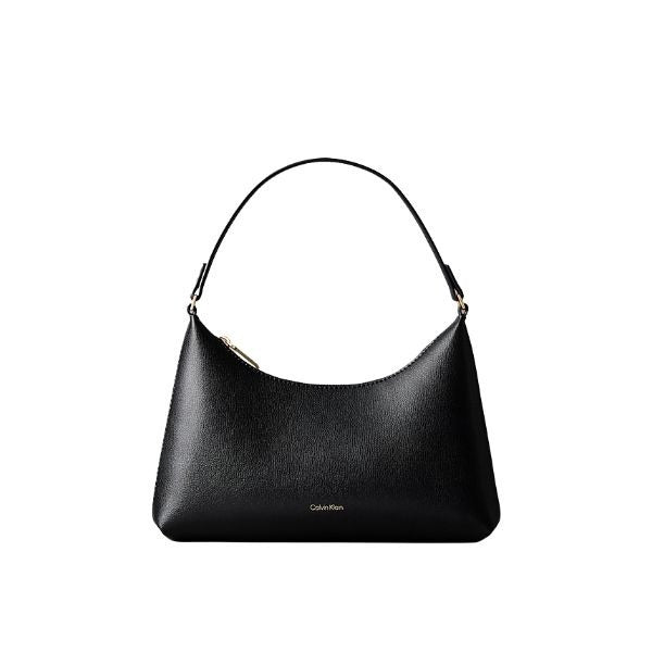 Calvin Klein borsa a spalla piccola nera con dettagli oro