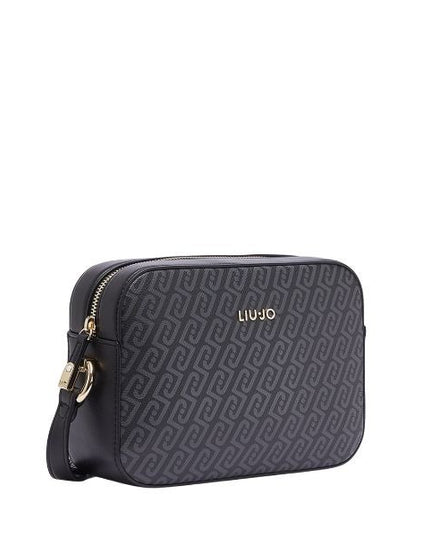 LIU JO Manhattan borsa a tracolla con monogramma all over colore nero