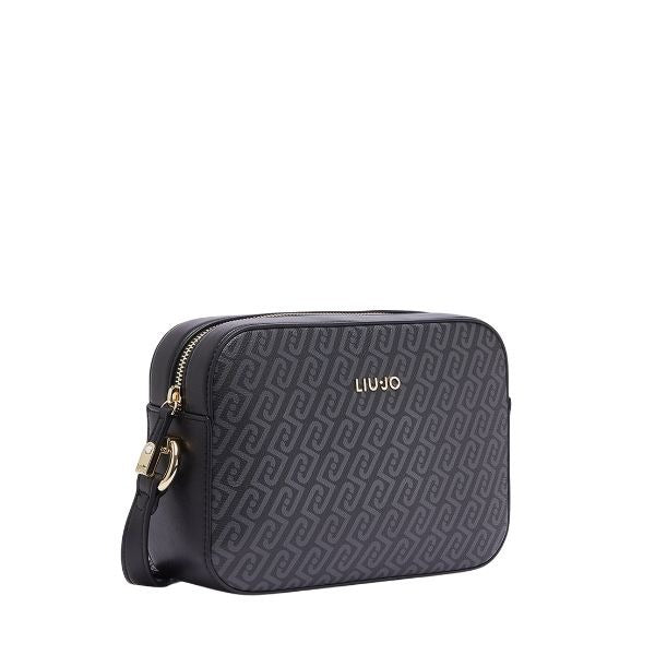 LIU JO Manhattan borsa a tracolla con monogramma all over colore nero