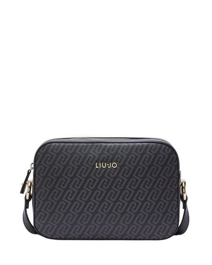 LIU JO Manhattan borsa a tracolla con monogramma all over colore nero