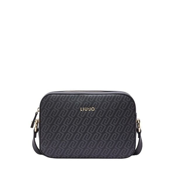 LIU JO Manhattan borsa a tracolla con monogramma all over colore nero