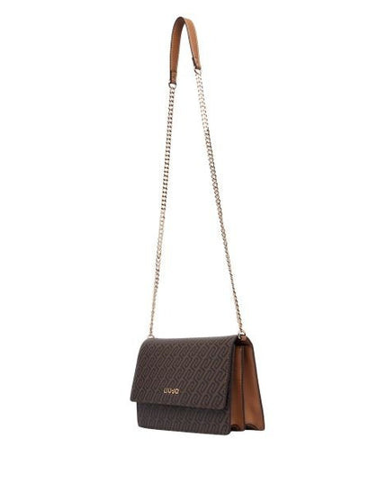 LIU JO Manhattan borsa a tracolla motivo logato colore suede marrone