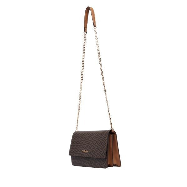 LIU JO Manhattan borsa a tracolla motivo logato colore suede marrone