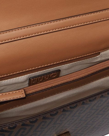 LIU JO Manhattan borsa a tracolla motivo logato colore suede marrone