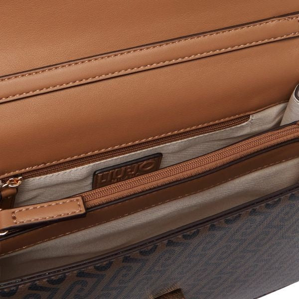 LIU JO Manhattan borsa a tracolla motivo logato colore suede marrone