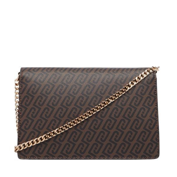 LIU JO Manhattan borsa a tracolla motivo logato colore suede marrone