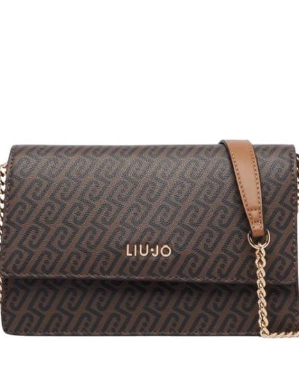 LIU JO Manhattan borsa a tracolla motivo logato colore suede marrone