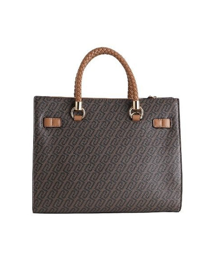 LIU JO Manhattan borsa a mano tracolla removibile doppio manico intrecciato colore suede marrone