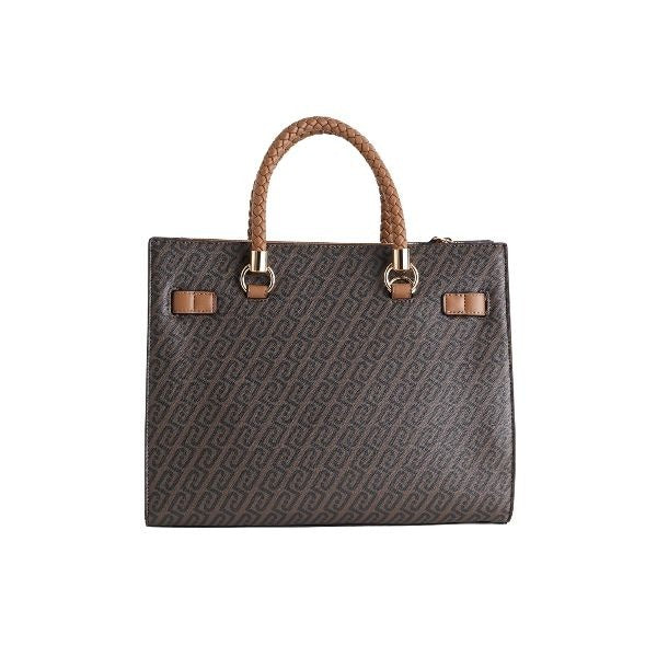 LIU JO Manhattan borsa a mano tracolla removibile doppio manico intrecciato colore suede marrone
