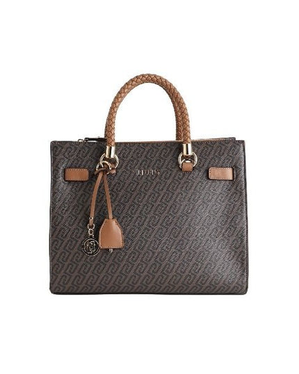 LIU JO Manhattan borsa a mano tracolla removibile doppio manico intrecciato colore suede marrone