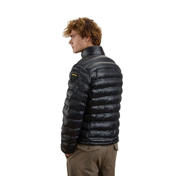 BLAUER Sewall giubbino uomo con cuciture termosaldate a righe orizzontali colletto alla coreana elastico sul polsino e patch e passante con logo