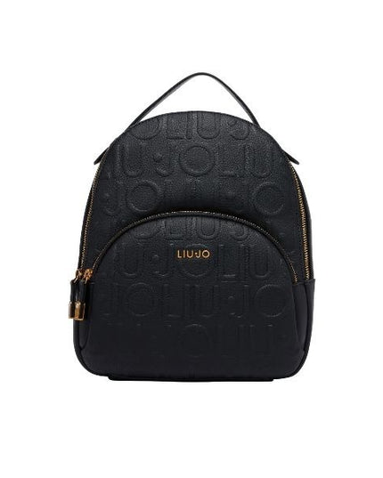LIU JO Manhattan zaino monogramma LJ in rilievo nero