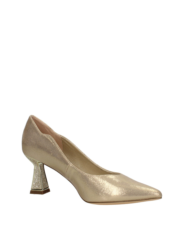 Menbur dècolletè con tacco a clessidra glitterato