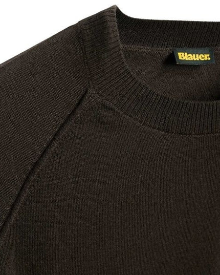 BLAUER Court maglia uomo maniche raglan con cuciture al contrario sul giro manica con etichetta logata sul fianco