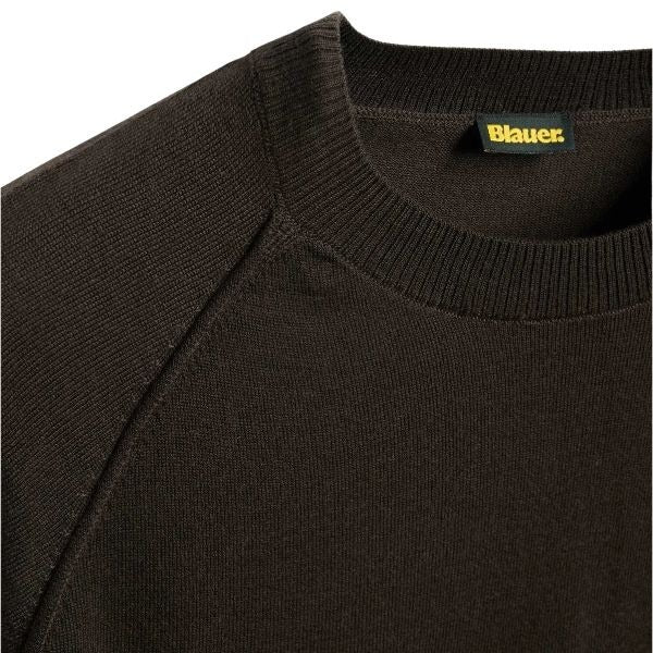 BLAUER Court maglia uomo maniche raglan con cuciture al contrario sul giro manica con etichetta logata sul fianco