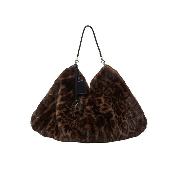 LIU JO Hobo borsa a spalla stampa leopardata marrone colore maculato naturale
