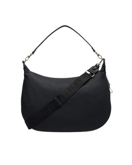 LIU JO Kaliska borsa a spalla con tracolla removibile effetto nabuk nero