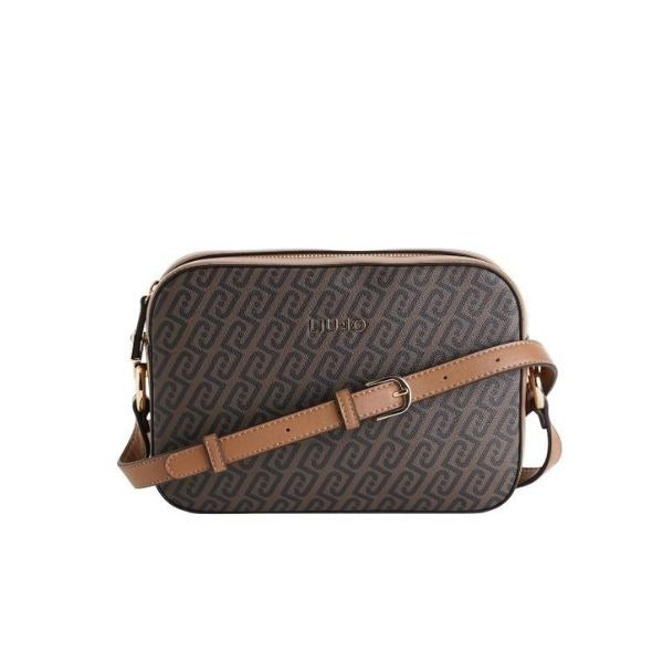 LIU JO Manhattan borsa a tracolla con monogramma all over colore Suede marrone