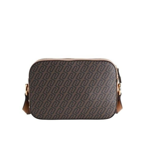 LIU JO Manhattan borsa a tracolla con monogramma all over colore Suede marrone