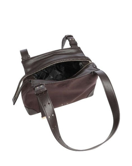 ARMANI EXCHANGE Borsa in suede marrone doppi manici
