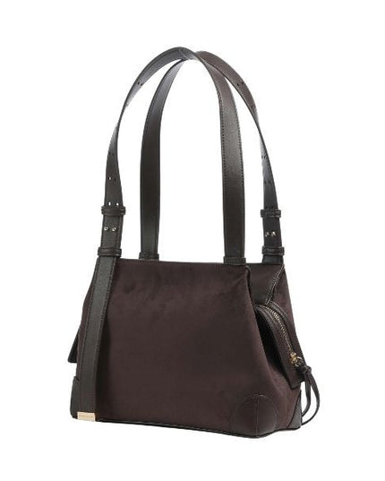 ARMANI EXCHANGE Borsa in suede marrone doppi manici
