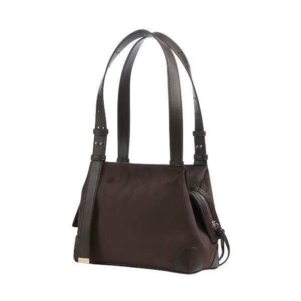 ARMANI EXCHANGE Borsa in suede marrone doppi manici