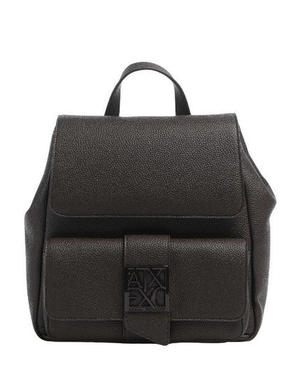 ARMANI EXCHANGE zaino tasca a patta frontale marrone