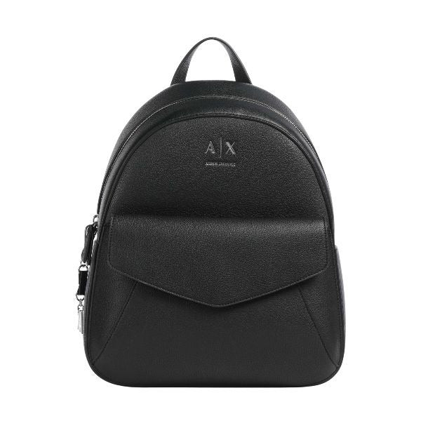 ARMANI EXCHANGE zaino grande tasca frontale con patta nero