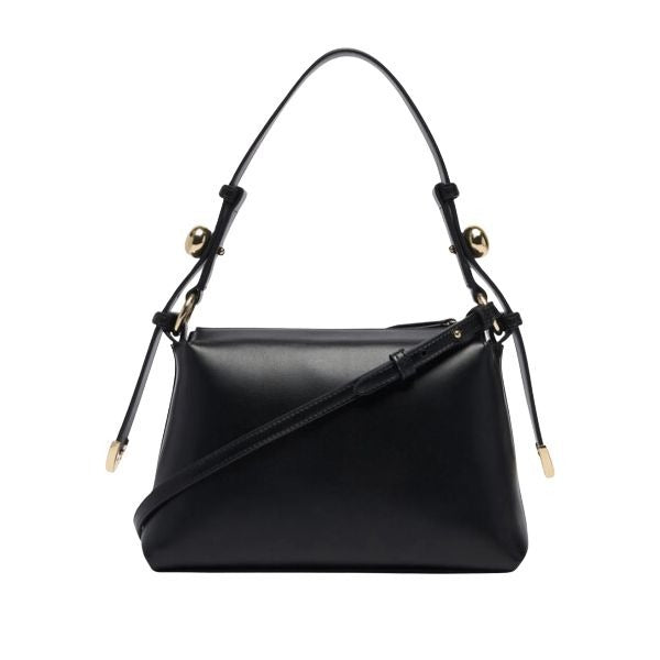 ARMANI EXCHANGE Borsa a spalla nera con dettagli dorati e tracolla removibile