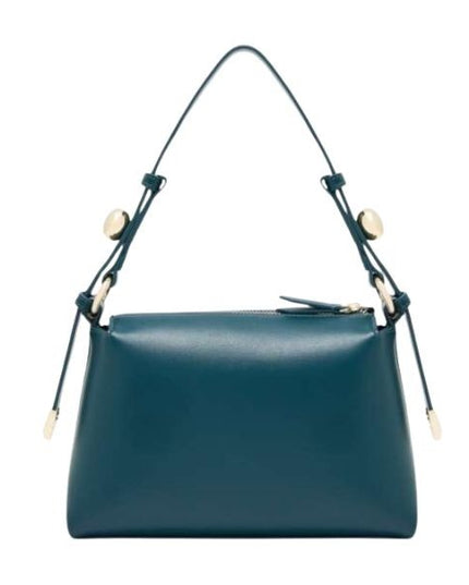 ARMANI EXCHANGE Borsa a spalla petrolio con tracolla removibile e regolabile con dettagli metallici dorati