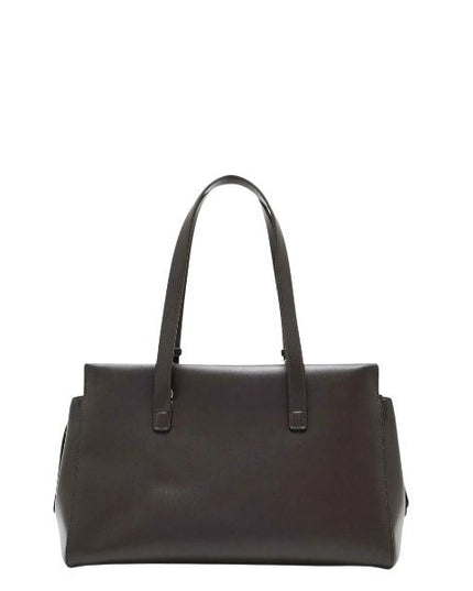 ARMANI EXCHANGE XW003020 AF28605 Borsa a spalla grande marrone scuro con dettglio lucchetto dorato