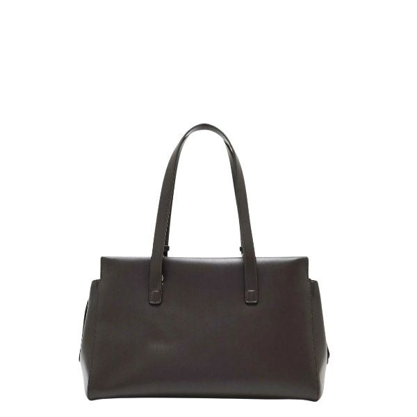 ARMANI EXCHANGE XW003020 AF28605 Borsa a spalla grande marrone scuro con dettglio lucchetto dorato