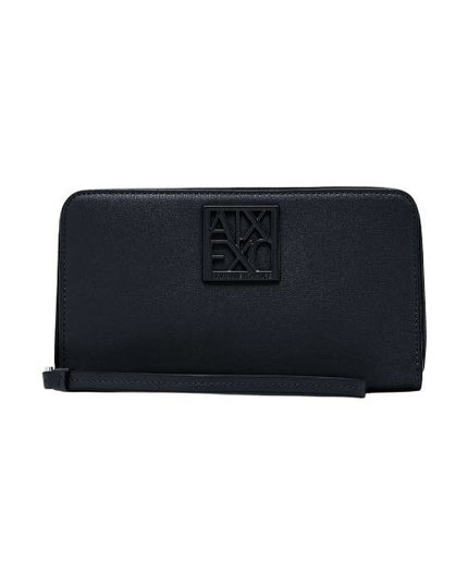 ARMANI EXCHANGE portafoglio con logo smaltato tono su tono nero