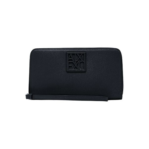 ARMANI EXCHANGE portafoglio con logo smaltato tono su tono nero
