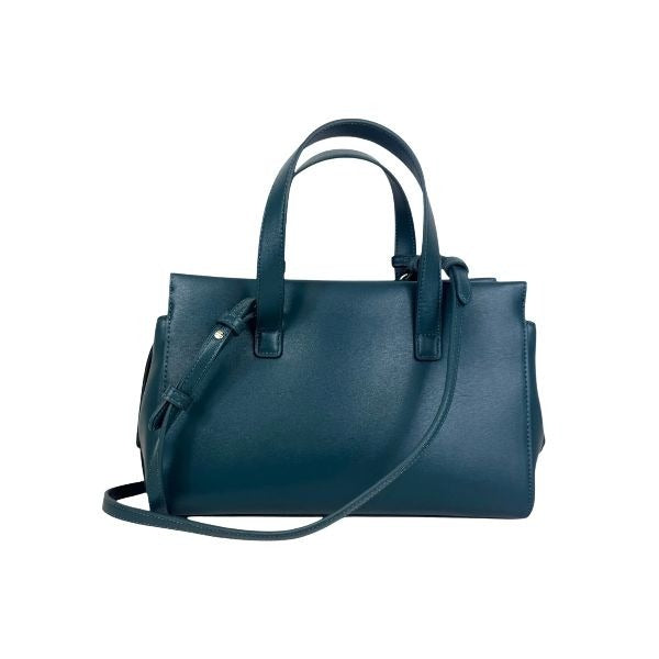 ARMANI EXCHANGE Borsa a mano ptrolio con tracolla removibile, con lucchetto e logo dorato