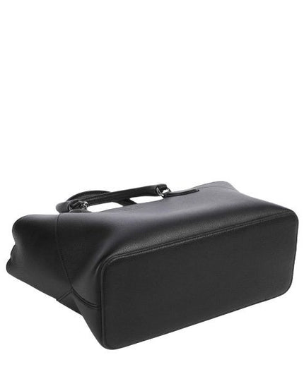 ARMANI EXCHANGE Borsa a mano nera garnde con logo metallo