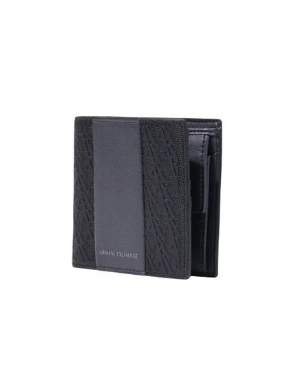 ARMANI EXCHANGE portafoglio logo allover in rilievo black forged iron