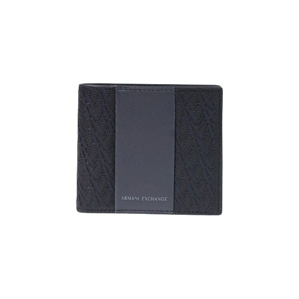 ARMANI EXCHANGE portafoglio logo allover in rilievo black forged iron