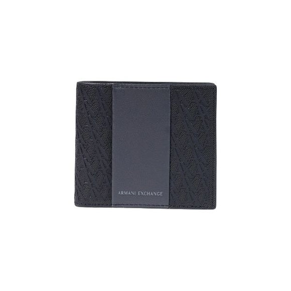 ARMANI EXCHANGE portafoglio logo allover in rilievo black forged iron