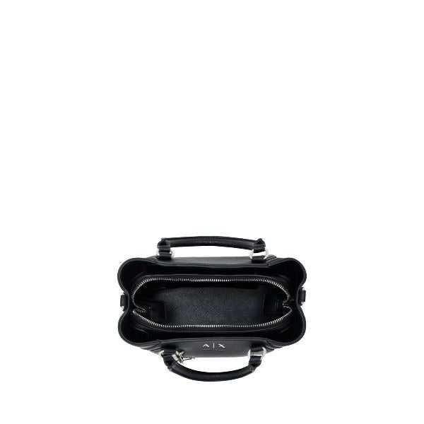 ARMANI EXCHANGE borsa piccola nera a mano con charme in metallo
