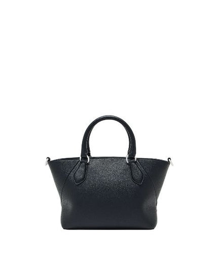 ARMANI EXCHANGE borsa piccola nera a mano con charme in metallo