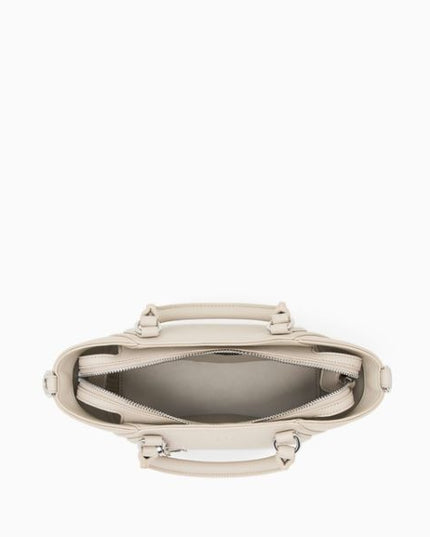 ARMANI EXCHANGE Borsa a mano color beige con tracolla removibile e logo in metallo