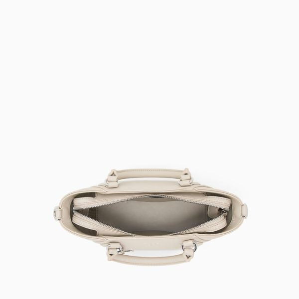 ARMANI EXCHANGE Borsa a mano color beige con tracolla removibile e logo in metallo