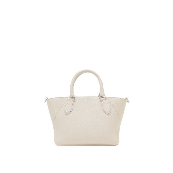 ARMANI EXCHANGE Borsa a mano color beige con tracolla removibile e logo in metallo