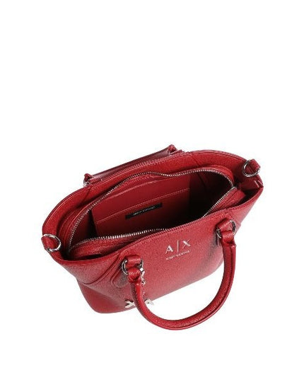 ARMANI EXCHANGE Borsa a mano rossa con tracolla removibile e dettagli e logo in metallo