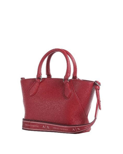 ARMANI EXCHANGE Borsa a mano rossa con tracolla removibile e dettagli e logo in metallo