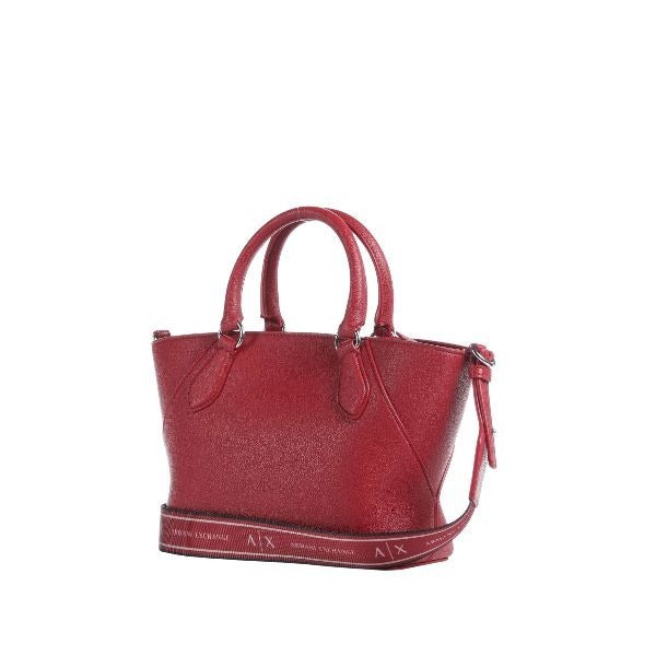 ARMANI EXCHANGE Borsa a mano rossa con tracolla removibile e dettagli e logo in metallo