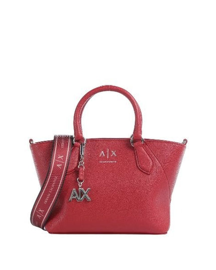 ARMANI EXCHANGE Borsa a mano rossa con tracolla removibile e dettagli e logo in metallo